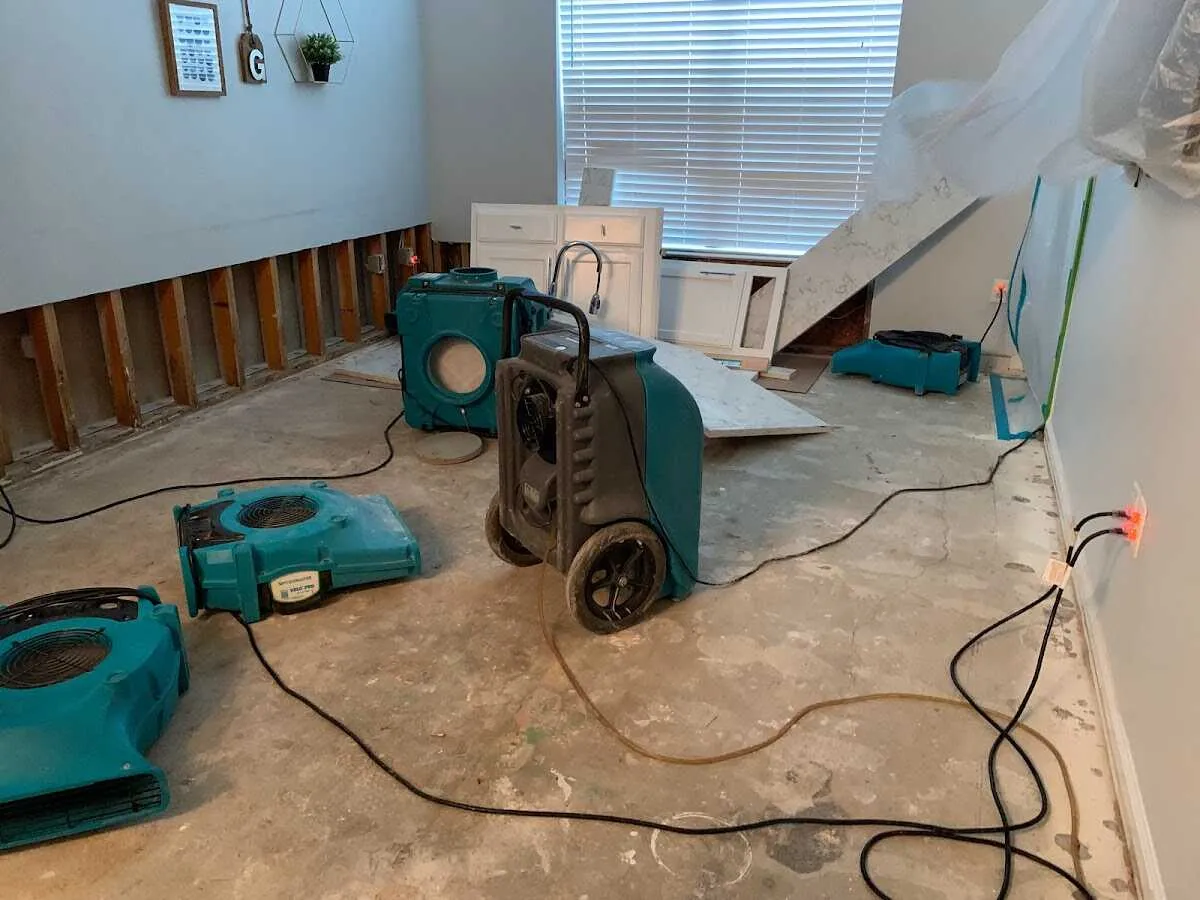 Dehumidifier in flood-cut room for Water Extraction & Removal in Highlands